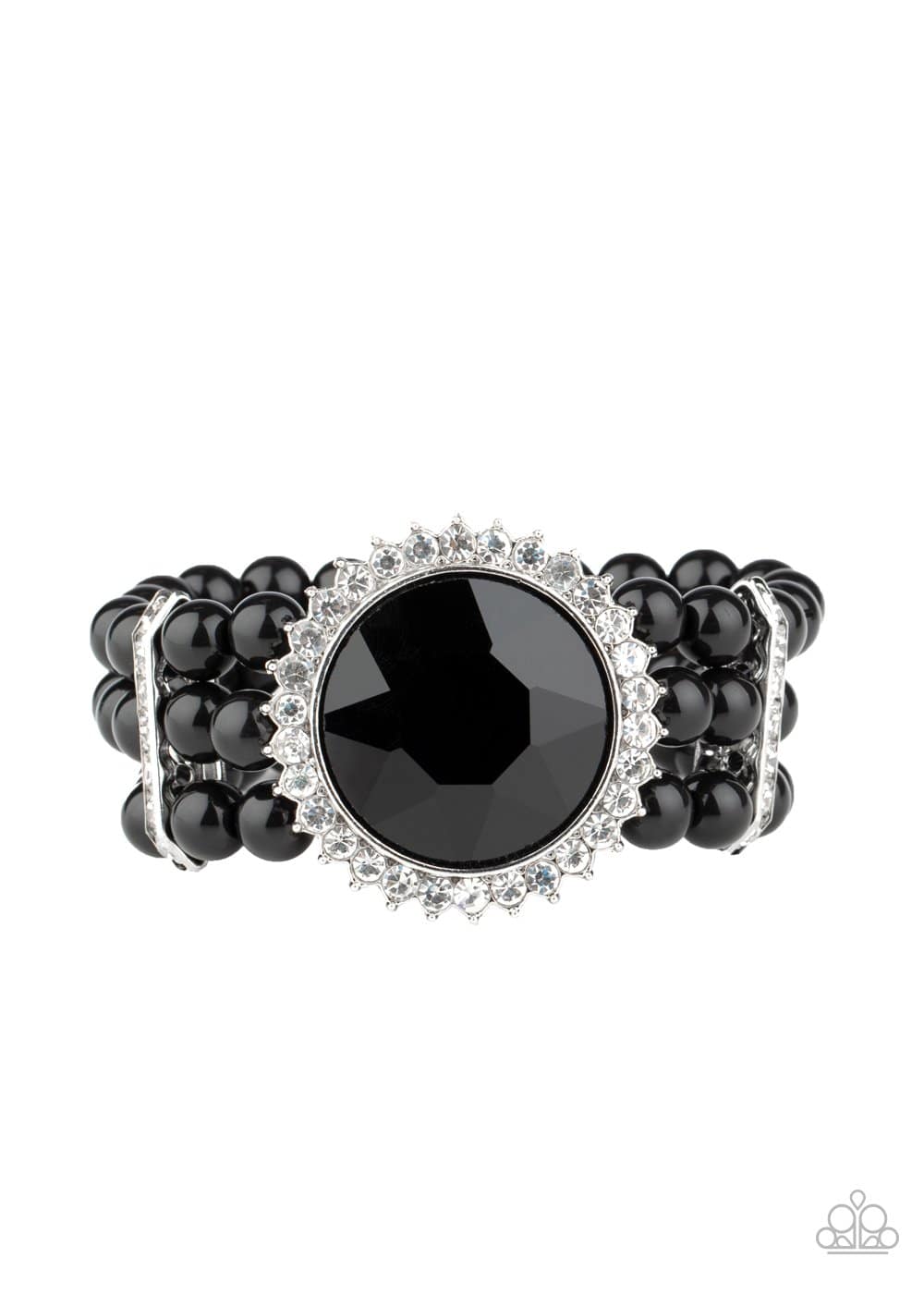 Speechless Sparkle - Black Bead and Rhinestone Bracelet - Paparazzi Accessories - GlaMarous Titi Jewels