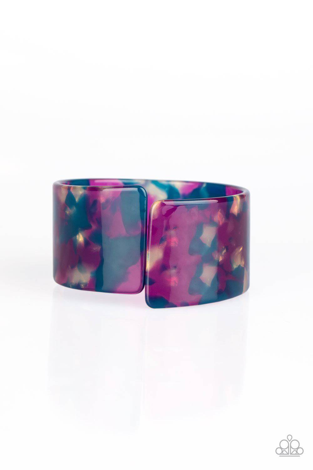 Groovy Vibes - Multi Iridescent Acrylic Cuff Bracelet - Paparazzi Accessories - GlaMarous Titi Jewels