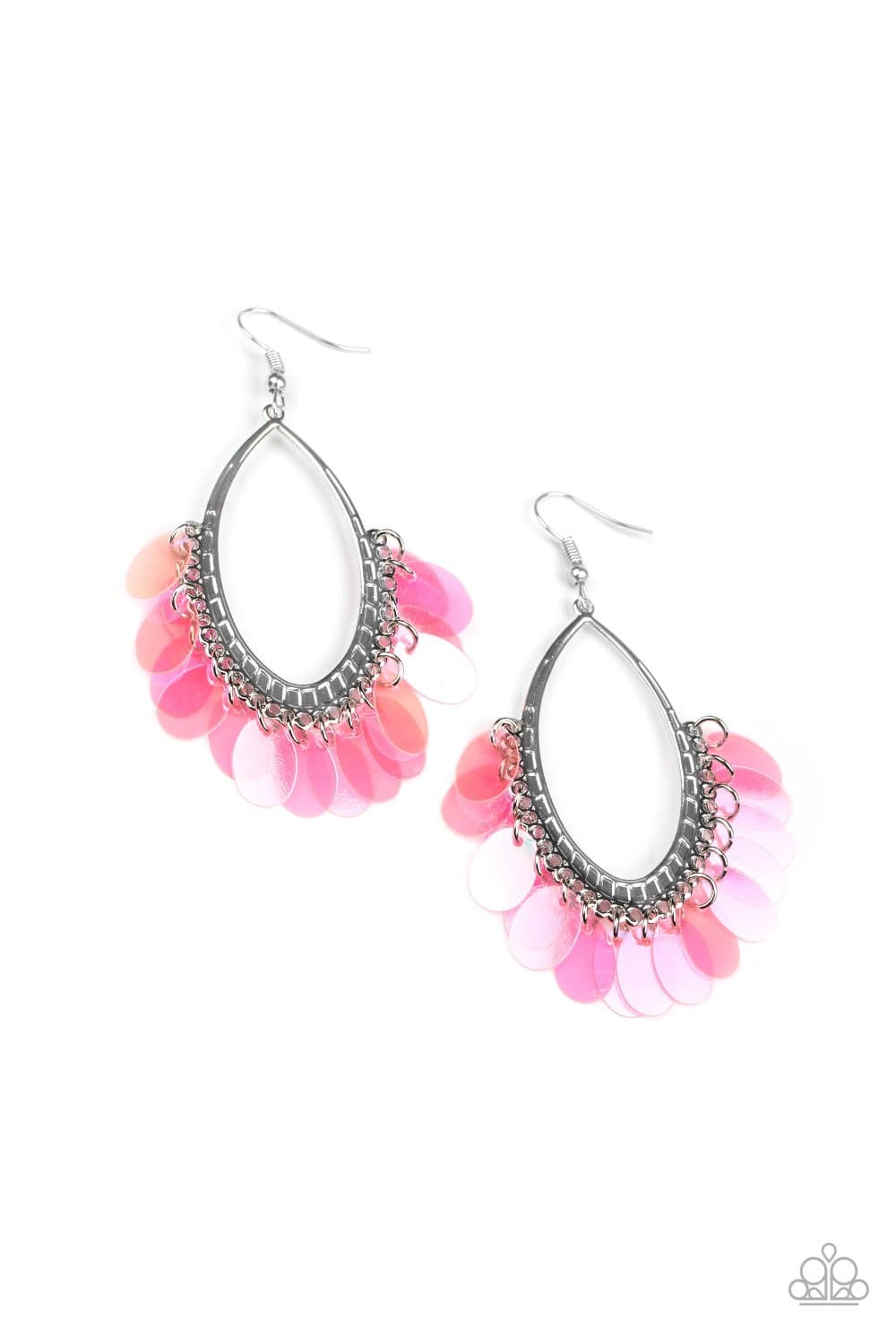 Mermaid Magic - Pink Sequin Iridescent Earrings - Paparazzi Accessories - GlaMarous Titi Jewels