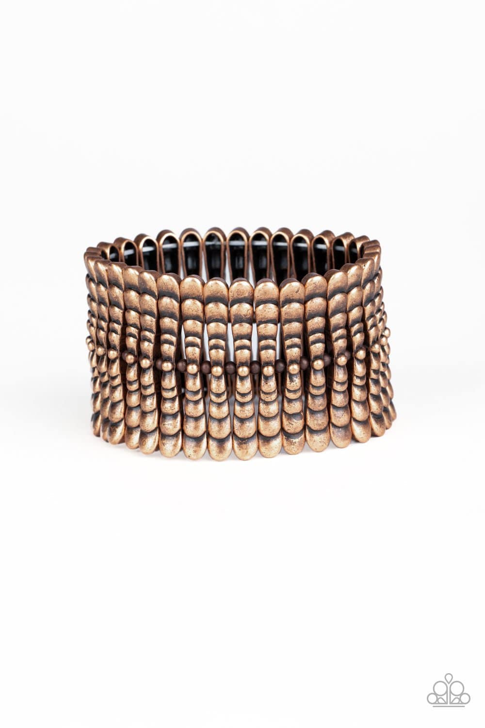 Level The Field - Copper Stretchy Bracelet - Paparazzi Accessories - GlaMarous Titi Jewels
