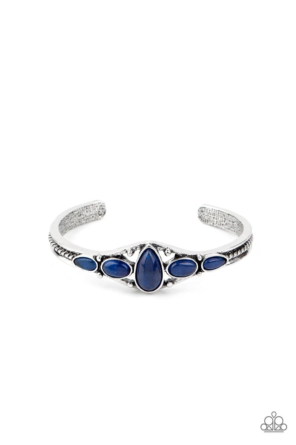 Dream Beam - Glassy Blue Stone Cuff Bracelet - Paparazzi Accessories - GlaMarous Titi Jewels