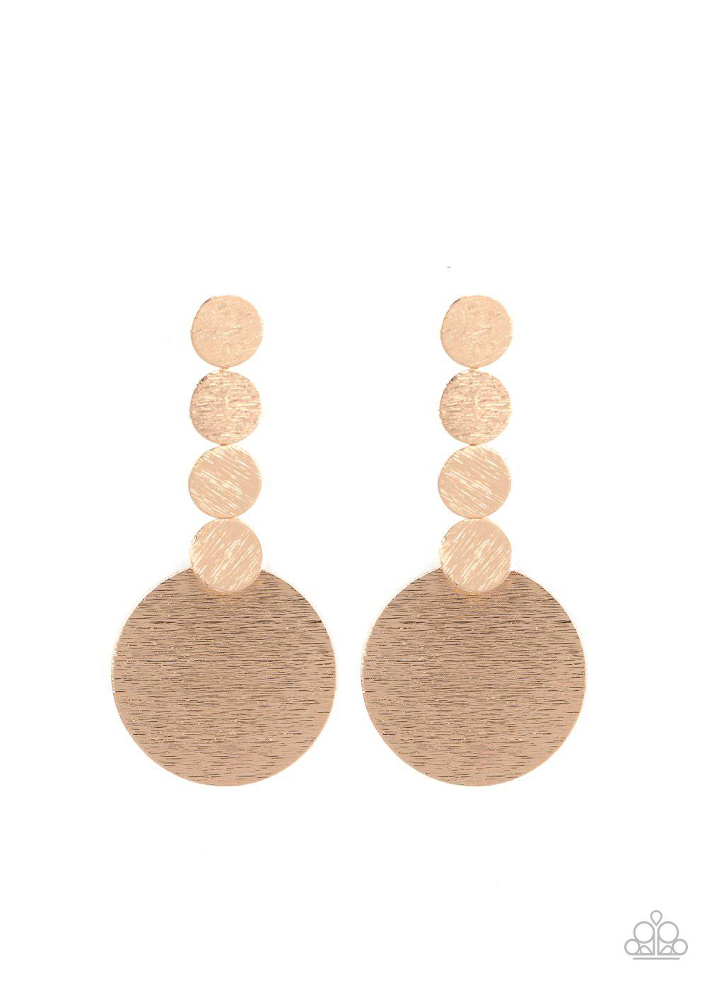Idolized Illumination - Gold Disc Post Earrings - Paparazzi Accessories - GlaMarous Titi Jewels