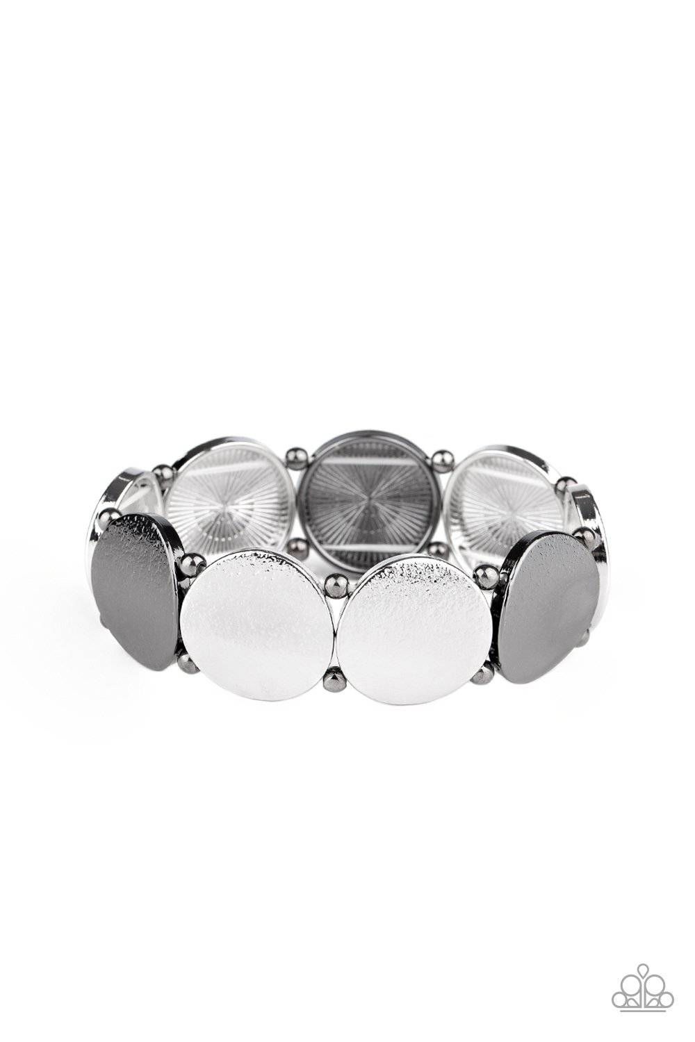 Metallic Spotlight - Multi Gunmetal and Silver Bracelet - Paparazzi Accessories - GlaMarous Titi Jewels