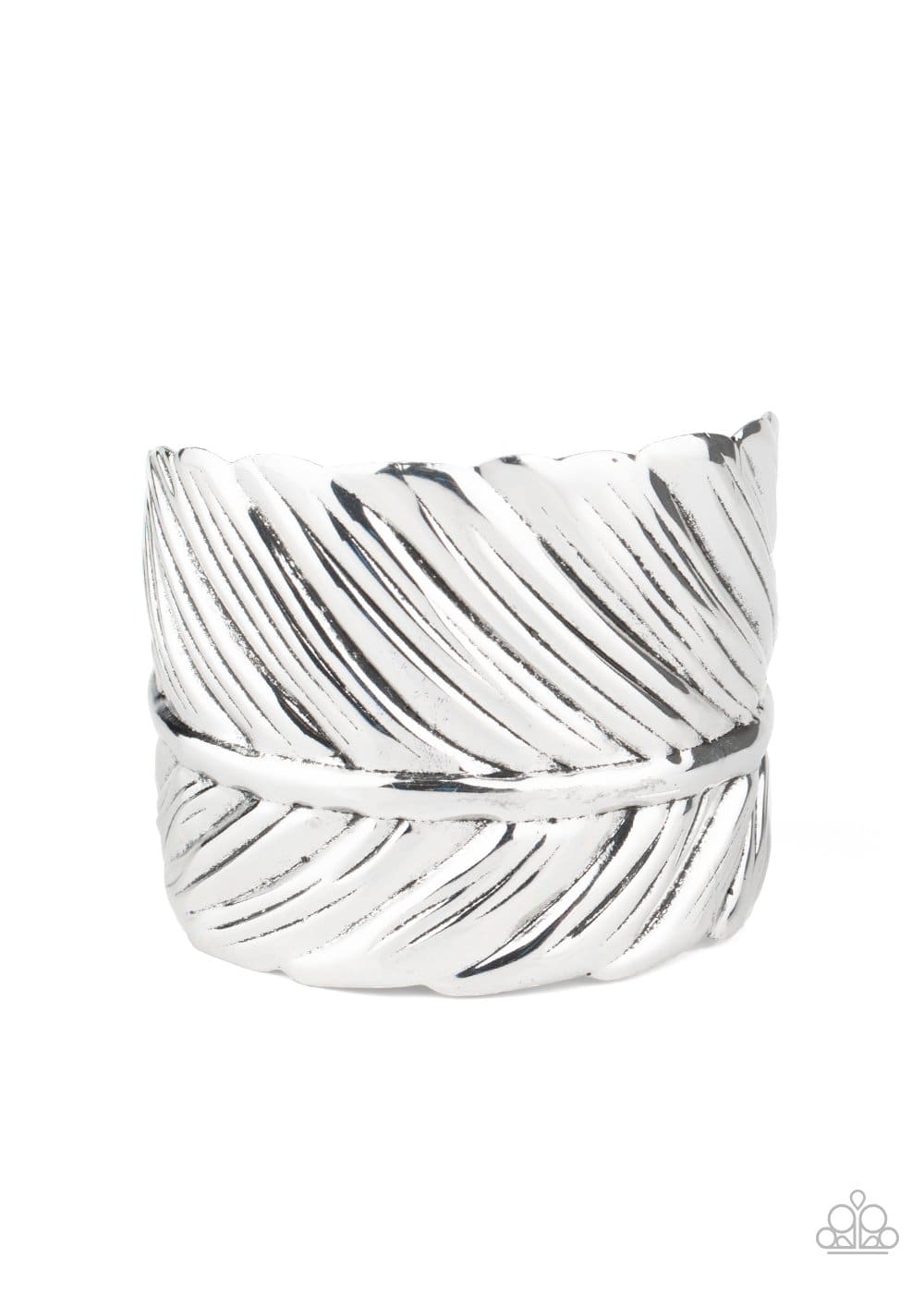 Where Theres a QUILL, Theres a Way - Silver Cuff Bracelet - Paparazzi Accessories - GlaMarous Titi Jewels