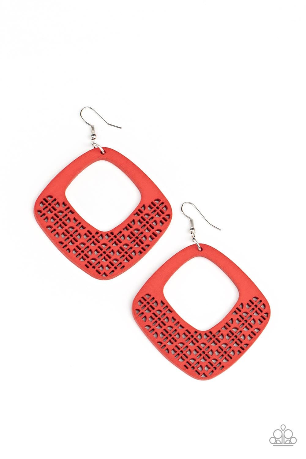 WOOD You Rather - Red Wooden Earrings - Paparazzi Accessories - GlaMarous Titi Jewels