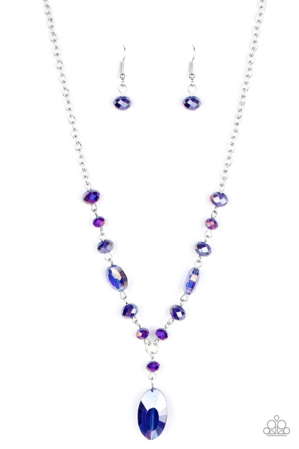 Fashionista Week - Blue Iridescent Shimmer Necklace - Paparazzi Accessories - GlaMarous Titi Jewels