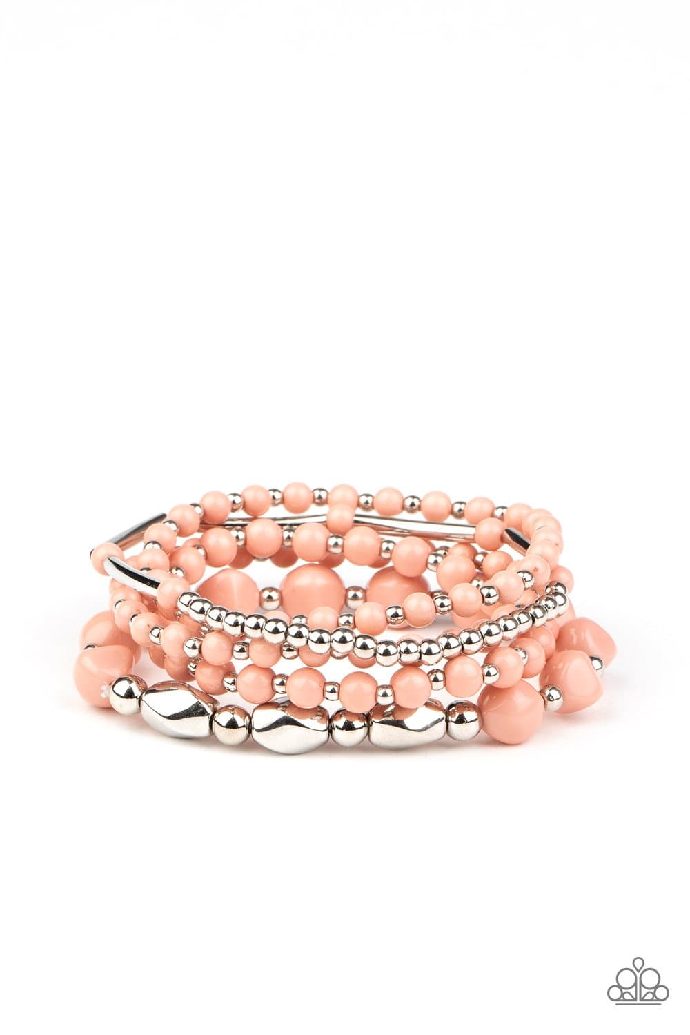 Vibrantly Vintage - Pink Stretchy Bracelet - Paparazzi Accessories - GlaMarous Titi Jewels