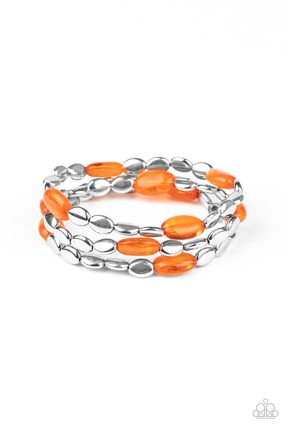 Sorry to Burst Your BAUBLE - Orange Beads Stretchy Bracelet - Paparazzi Accessories - GlaMarous Titi Jewels