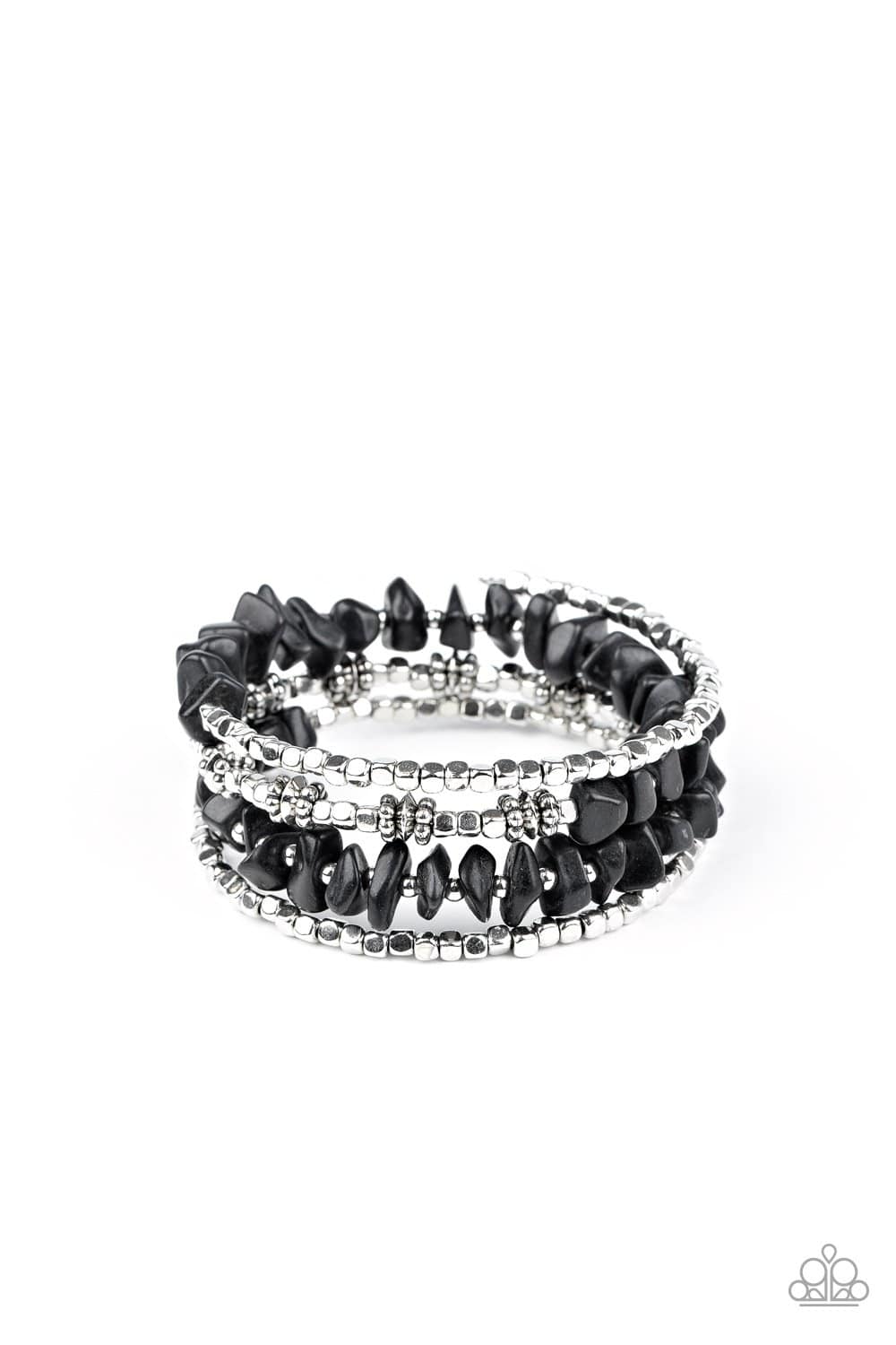 Rockin Renegade - Black Stone Beads Infinity Bracelet - Paparazzi Accessories - GlaMarous Titi Jewels