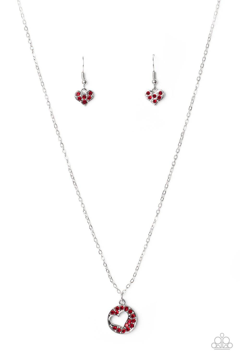 Bare Your Heart - Red Rhinestone Necklace - Paparazzi Accessories - GlaMarous Titi Jewels