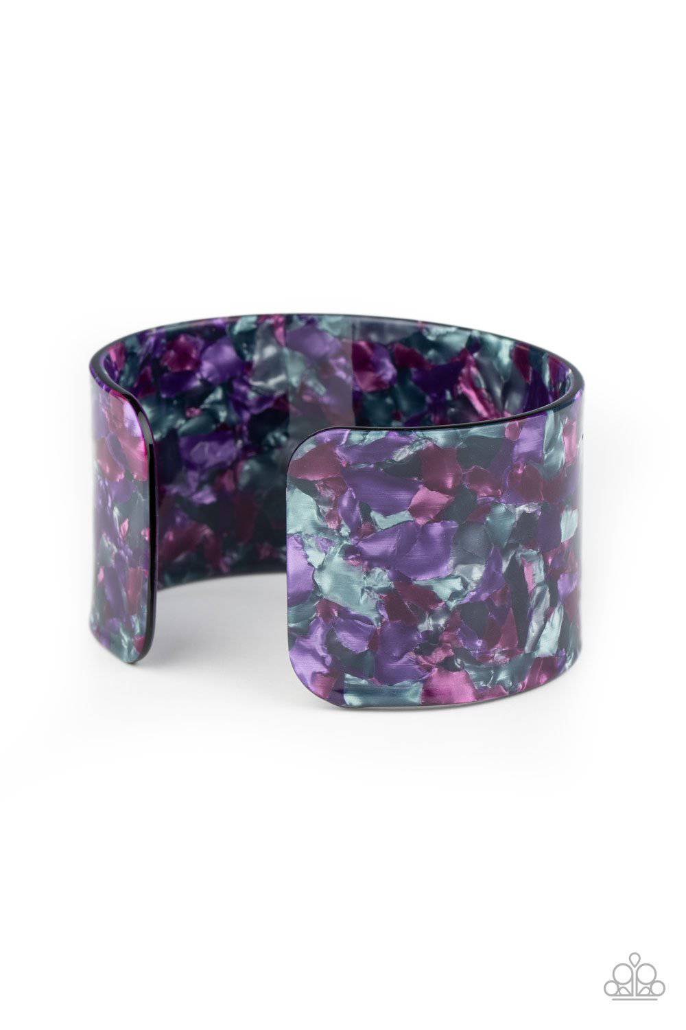 Freestyle Fashion - Purple Acrylic Cuff Bracelet - Paparazzi Accessories - GlaMarous Titi Jewels