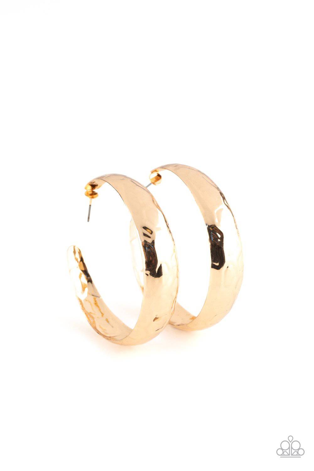 Hey, HAUTE-Shot - Gold Hoop Earrings - Paparazzi Accessories - GlaMarous Titi Jewels