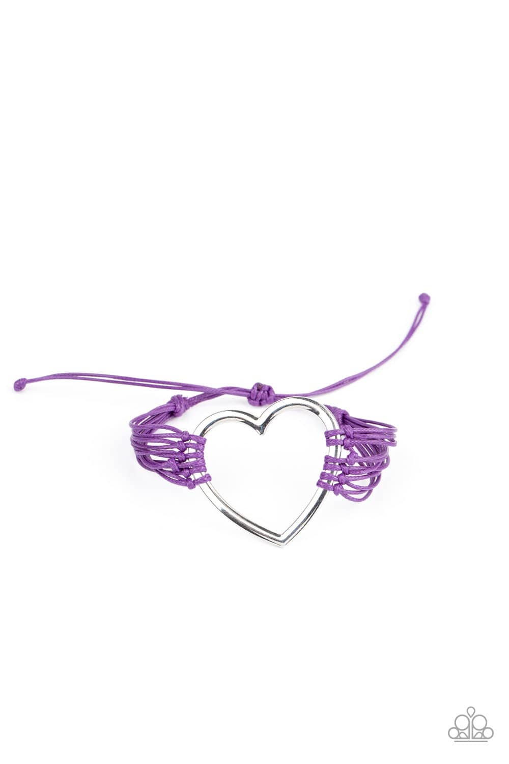 Playing With My HEARTSTRINGS - Purple Heart Bracelet - Paparazzi Accessories - GlaMarous Titi Jewels