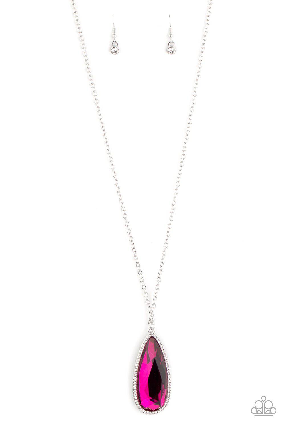 Watch Out For REIGN - Pink Rhinestone Necklace - Paparazzi Accessories - GlaMarous Titi Jewels