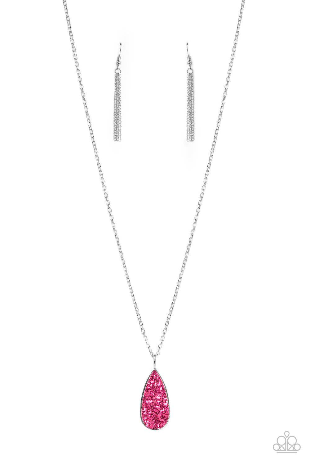 Daily Dose of Sparkle - Pink Sequin Teardrop Earrings - Paparazzi Accessories - GlaMarous Titi Jewels
