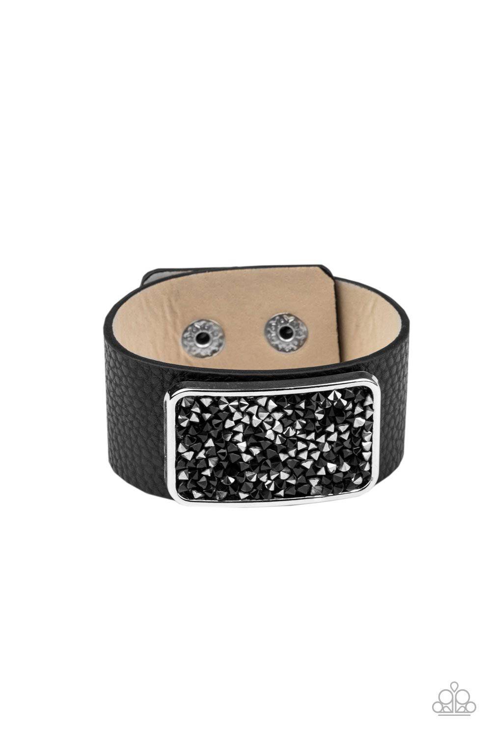 Interstellar Shimmer - Black and Hematite Rhinestone Bracelet - Paparazzi Accessories - GlaMarous Titi Jewels