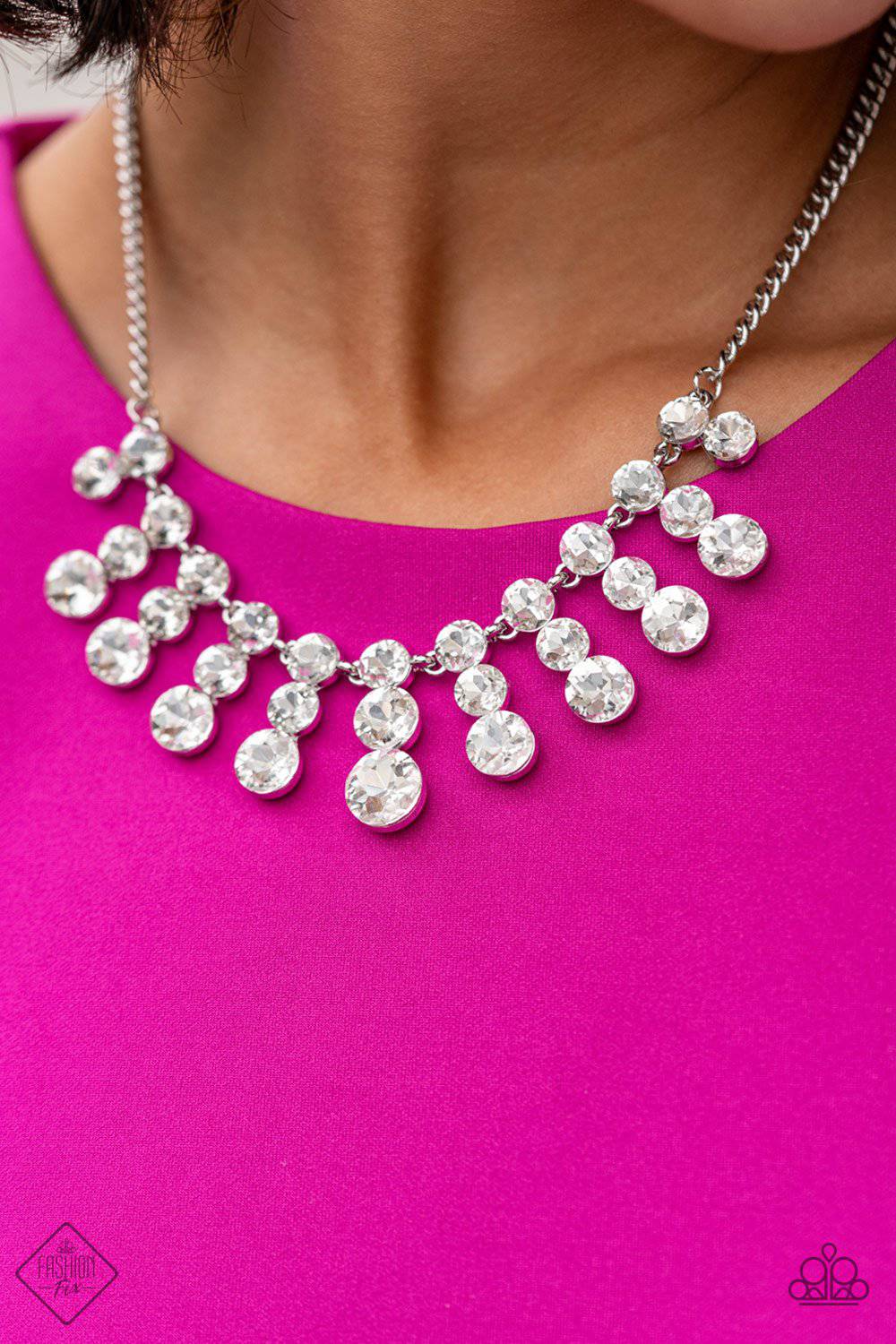 Paparazzi Celebrity Couture White Rhinestone Necklace GlaMarous – GlaMarous Titi Jewels