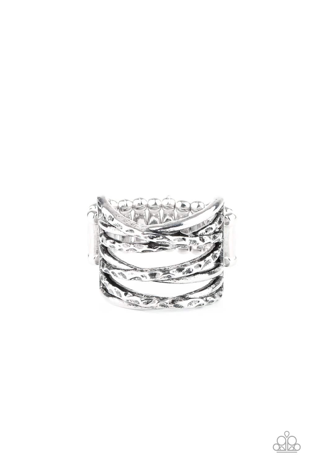 Switching Gears - Silver Crisscross Ring - Paparazzi Accessories - GlaMarous Titi Jewels