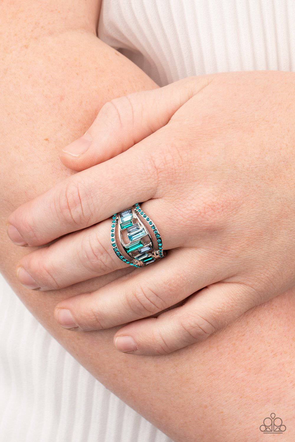 Blue rhinestone shop ring paparazzi