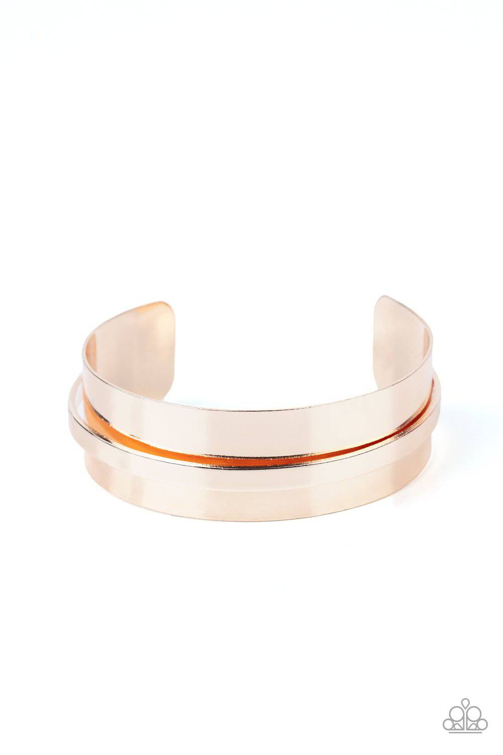 A HAUTE Number - Rose Gold Cuff Bracelet - Paparazzi Accessories - GlaMarous Titi Jewels
