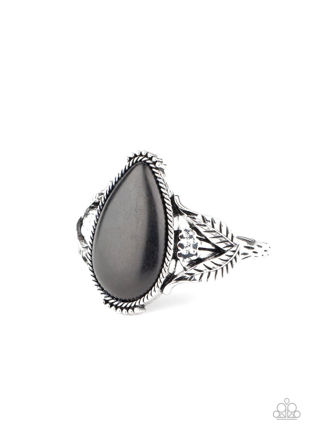 Blooming Oasis - Black Cuff Bracelet - Paparazzi Accessories - GlaMarous Titi Jewels