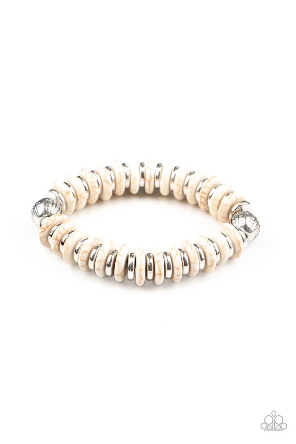 Eco Experience - White Stone Bracelet - Paparazzi Accessories - GlaMarous Titi Jewels