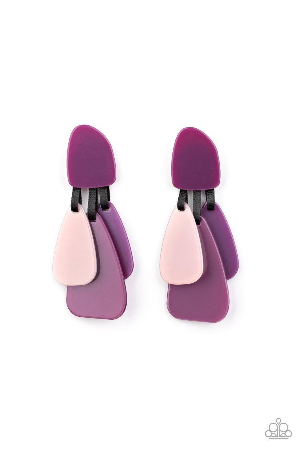 All FAUX One - Purple Acrylic Earrings - Paparazzi Accessories - GlaMarous Titi Jewels