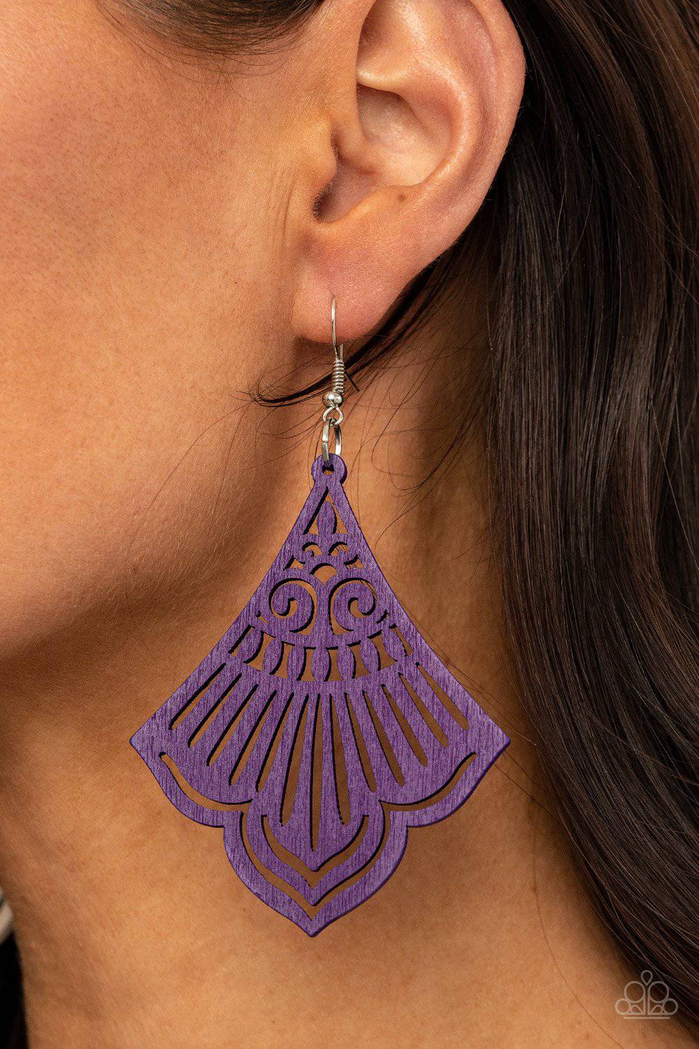 Purple hot sale paparazzi earrings