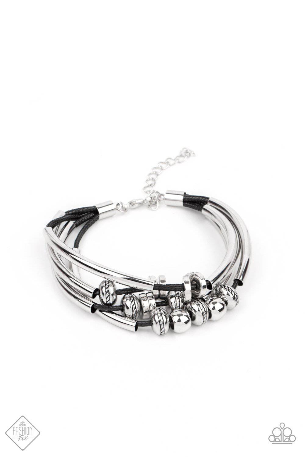 We Aim To Please - Black Cord Bracelet - Paparazzi Accessories - GlaMarous Titi Jewels