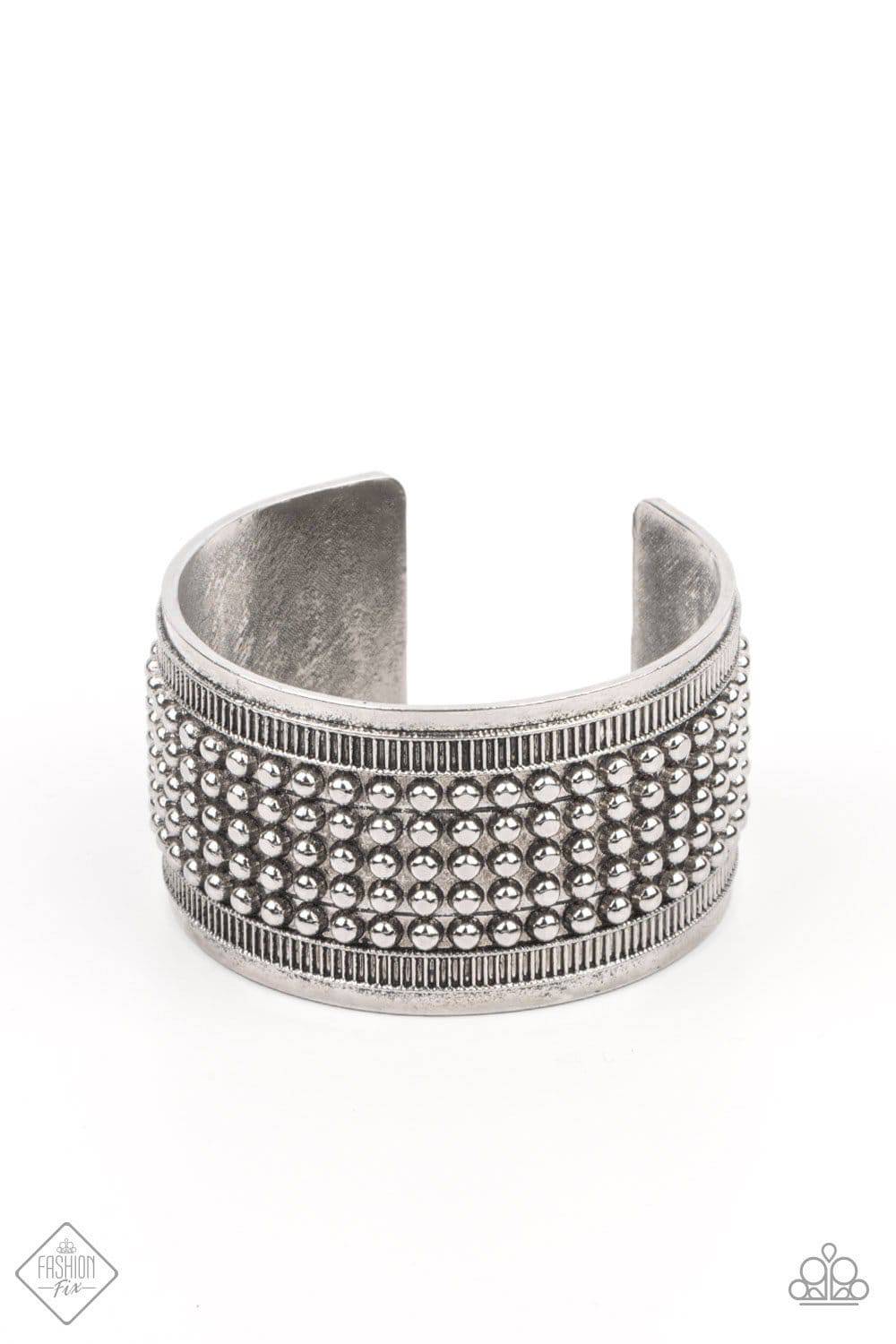 Bronco Bust - Silver Cuff Bracelet - Paparazzi Accessories - GlaMarous Titi Jewels