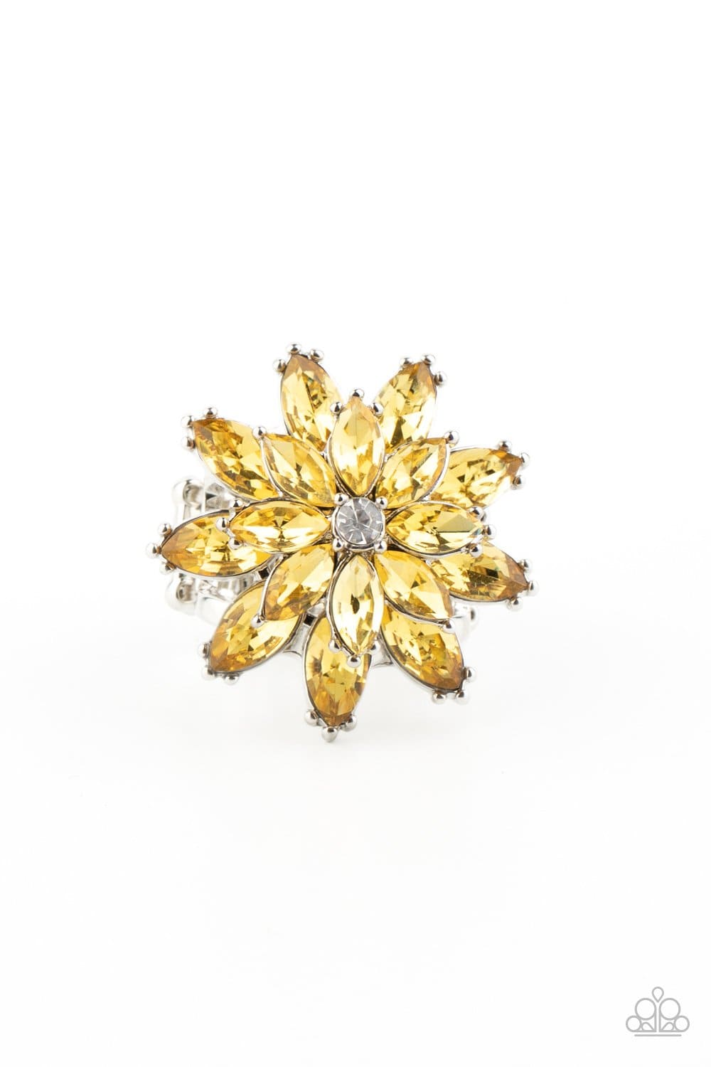Am I GLEAMing? - Yellow Rhinestone Ring - Paparazzi Accessories - GlaMarous Titi Jewels