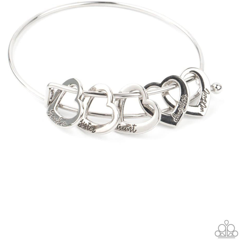 A Charmed Society - Silver Heart Bracelet - Paparazzi Accessories - GlaMarous Titi Jewels