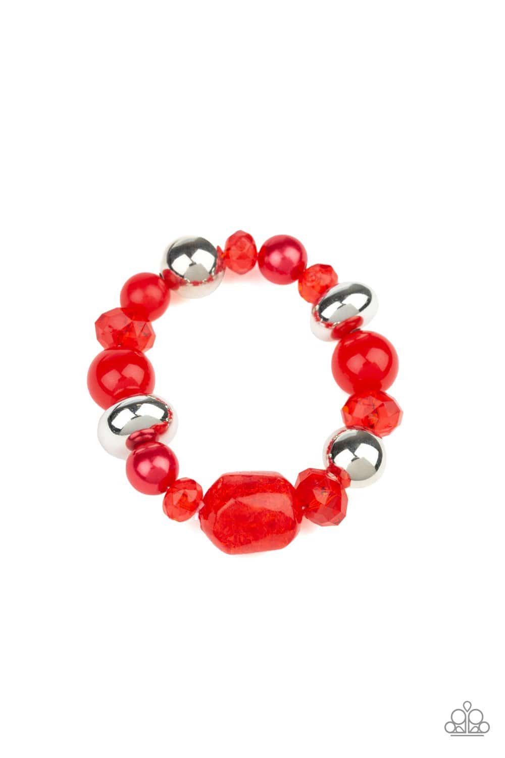 Ice Ice-Breaker - Red Crystal-like Beads Bracelet - Paparazzi Accessories - GlaMarous Titi Jewels