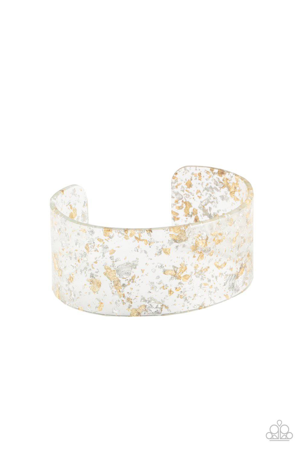Snap, Crackle, Pop! - Multi Gold and Silver Cuff Bracelet - Paparazzi Accessories - GlaMarous Titi Jewels