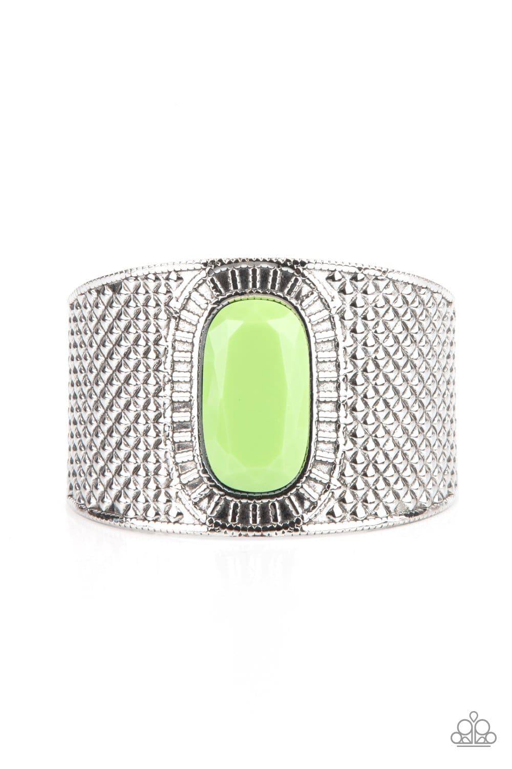 Poshly Pharaoh - Green Cuff Bracelet - Paparazzi Accessories - GlaMarous Titi Jewels
