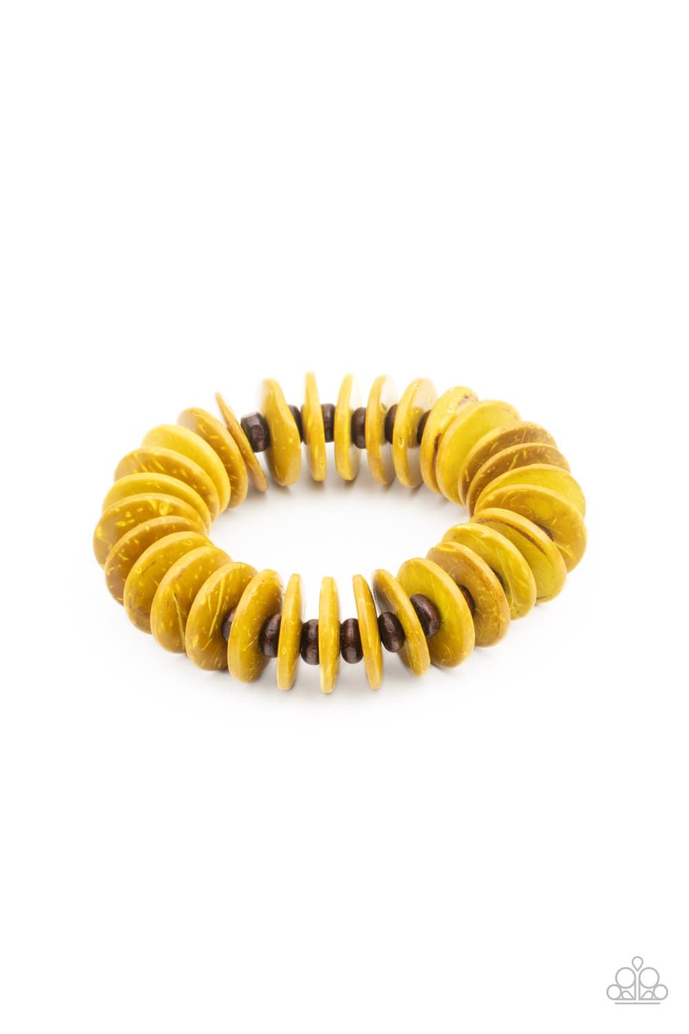 Caribbean Reefs - Yellow Wooden Beads Bracelets - Paparazzi Accessories - GlaMarous Titi Jewels
