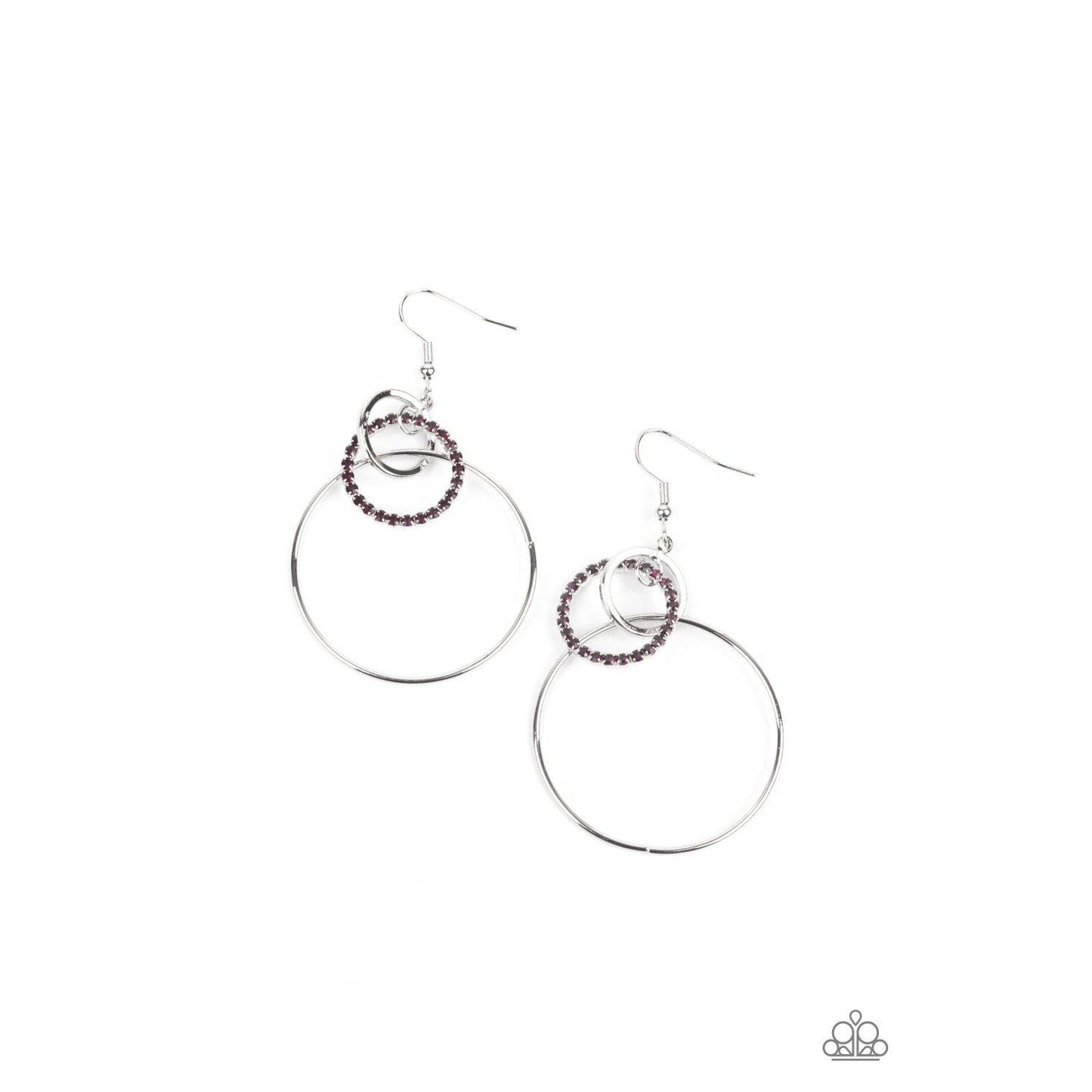In An Orderly Fashion - Purple Rhinestone Earrings - Paparazzi Accessories - GlaMarous Titi Jewels