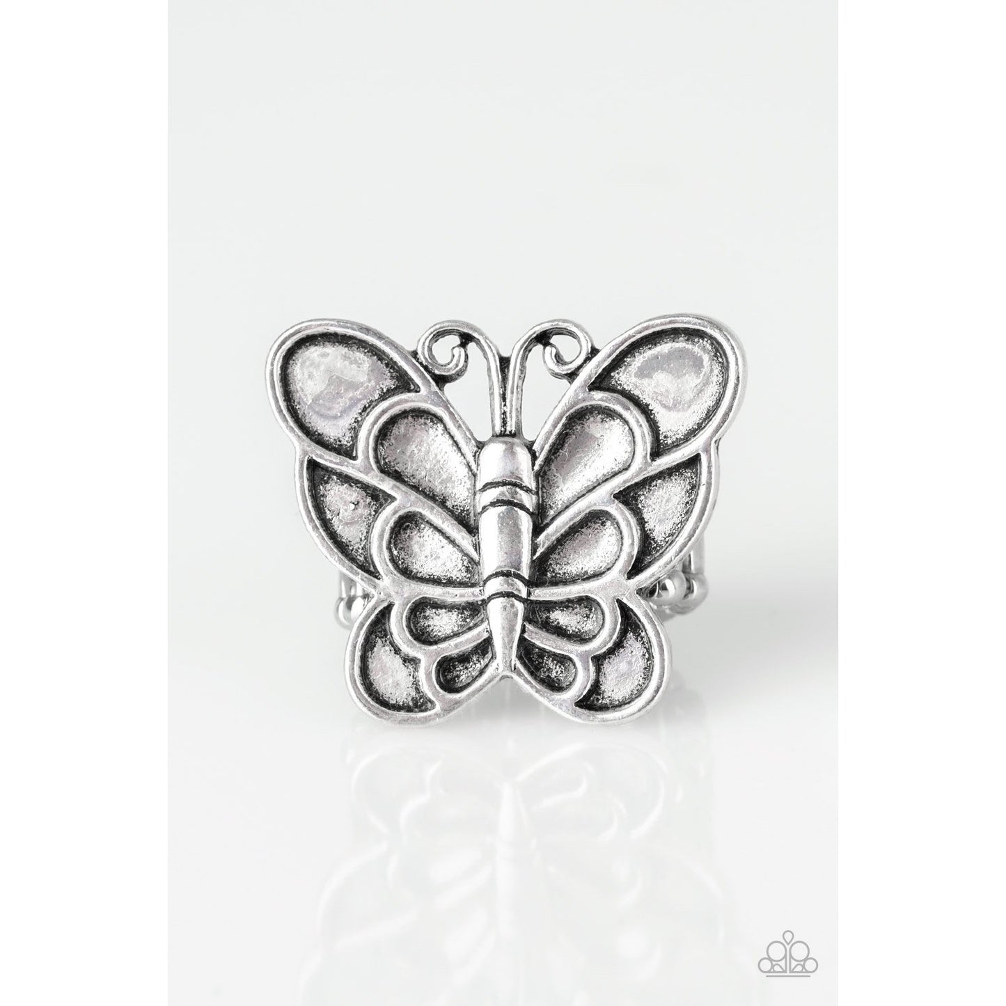 Sky High Butterfly - Silver Ring - Paparazzi Accessories - GlaMarous Titi Jewels