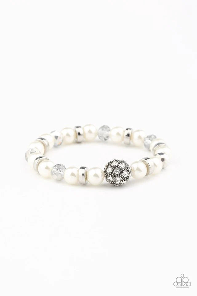 Twinkling Timelessness ♥ White Pearl Bracelet ♥ Paparazzi Accessories - GlaMarous Titi Jewels