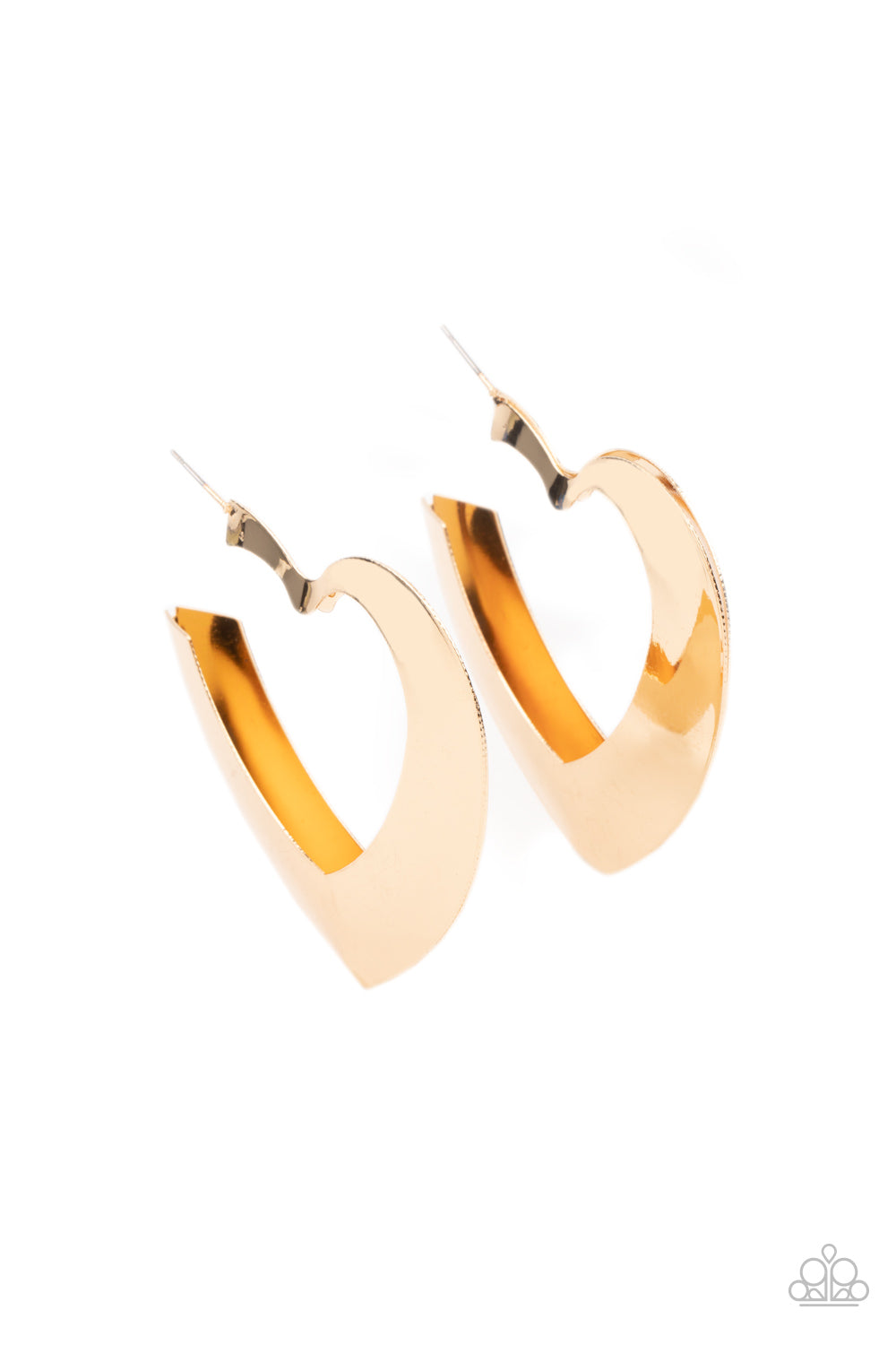 Heart-Racing Radiance - Gold Hoop Earrings - Paparazzi Accessories - GlaMarous Titi Jewels