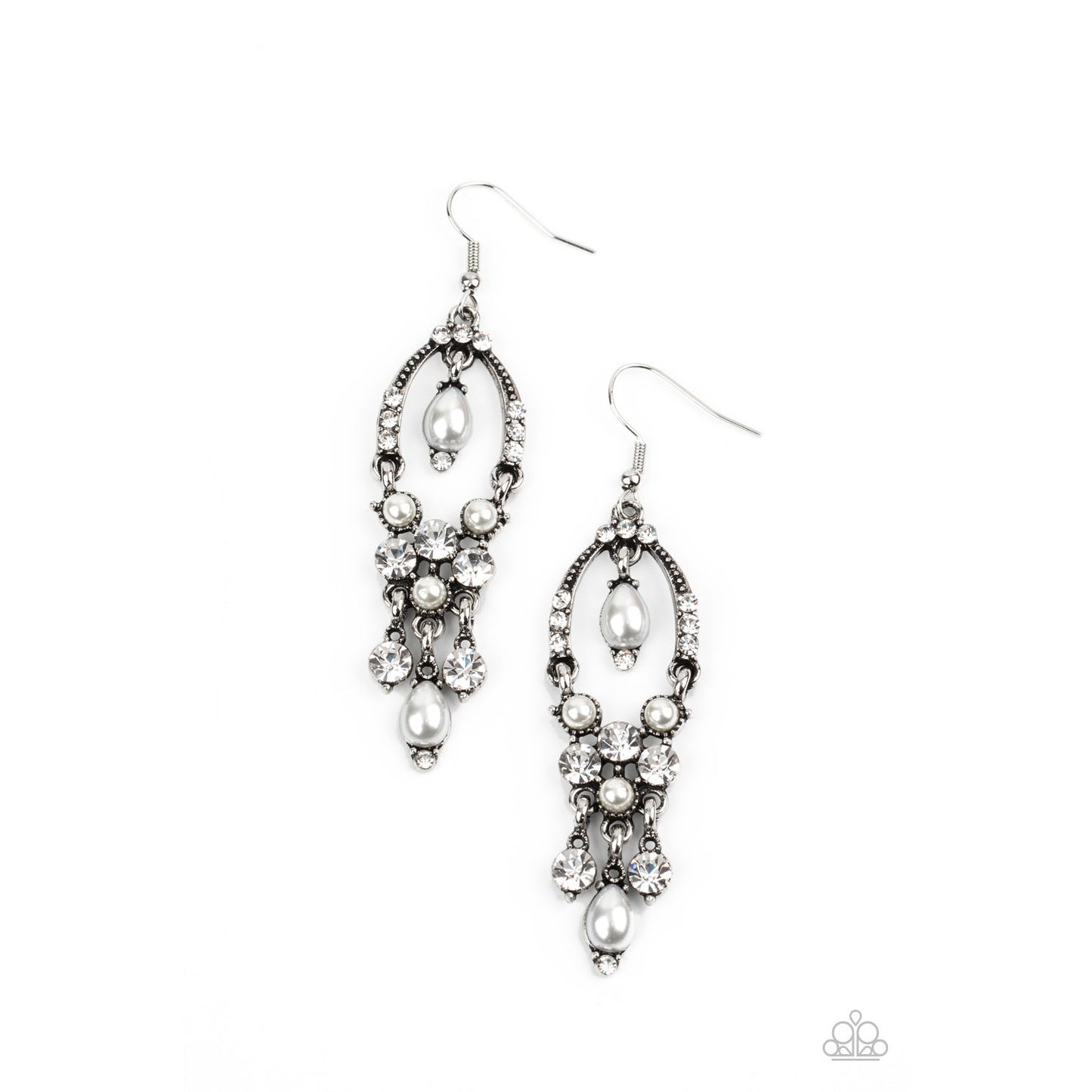 Back In The Spotlight - White Earrings - Paparazzi Accessories - GlaMarous Titi Jewels