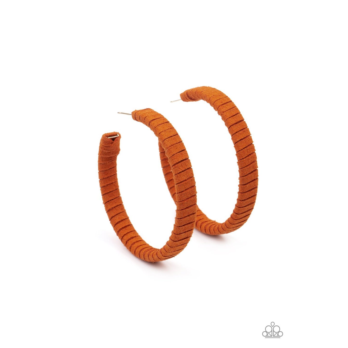 Suede Parade - Orange Hoop Earrings - Paparazzi Accessories - GlaMarous Titi Jewels