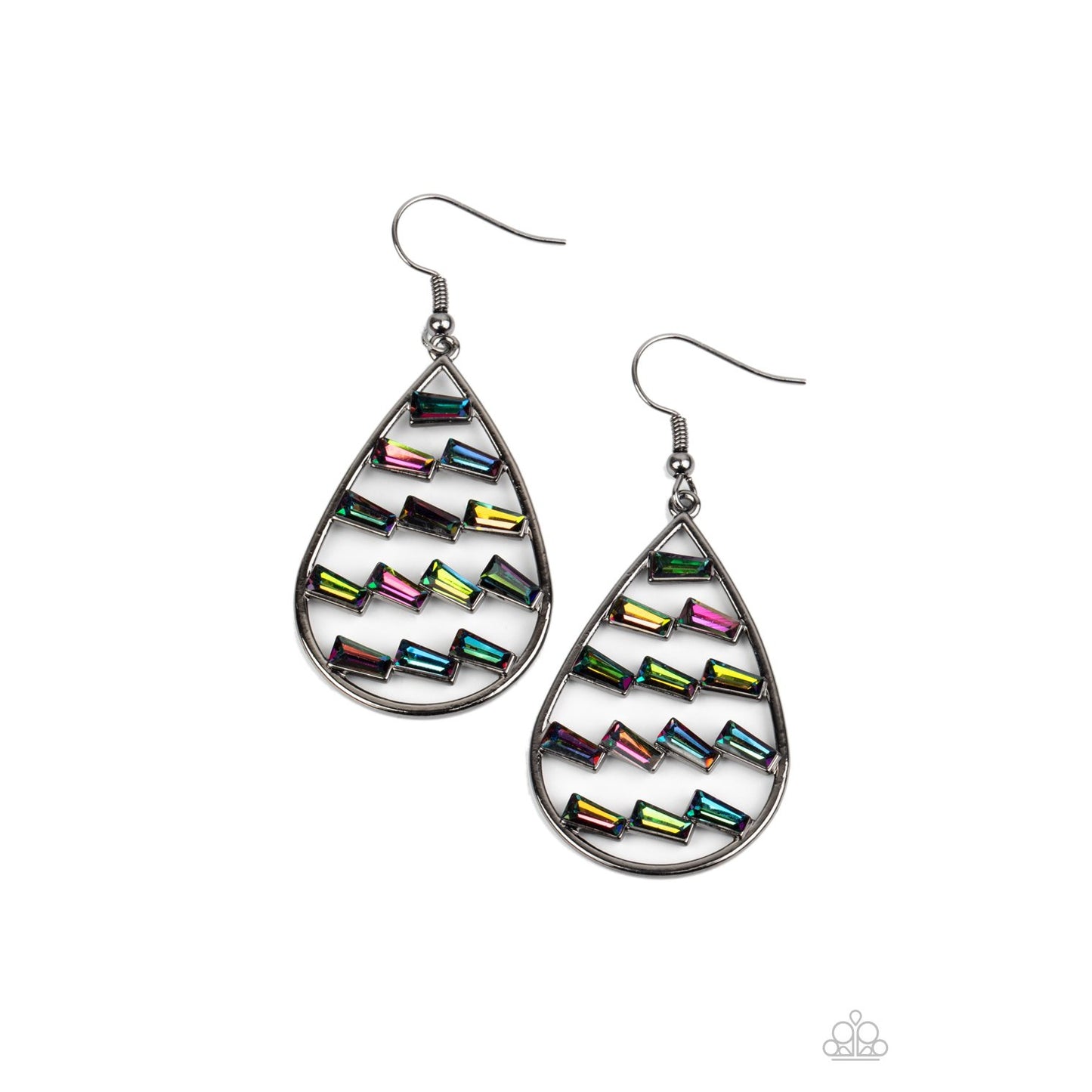 Glitzy Grit - Multi Oil Spill Earrings - Paparazzi Accessories - GlaMarous Titi Jewels