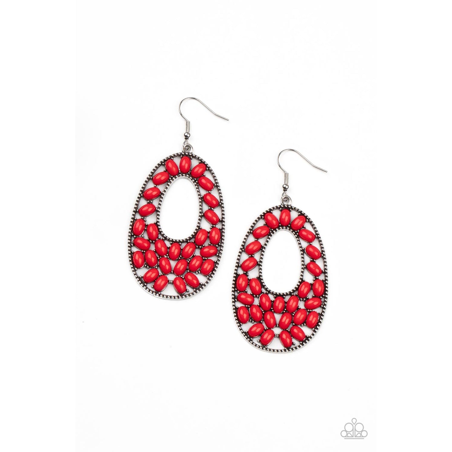 Beaded Shores - Red Beads Earrings - Paparazzi Accessories - GlaMarous Titi Jewels