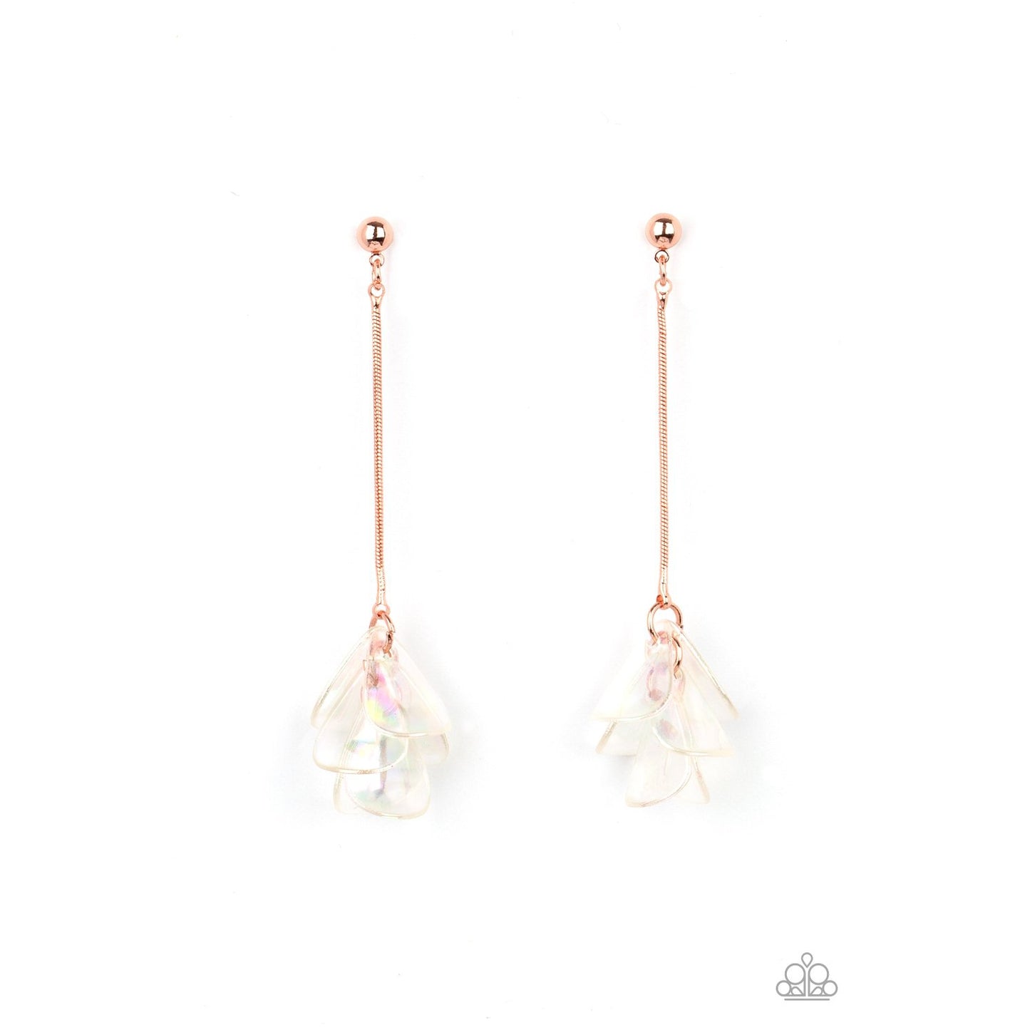Keep Them In Suspense - Copper Iridescent Acrylic Earrings - Paparazzi Accessories - GlaMarous Titi Jewels