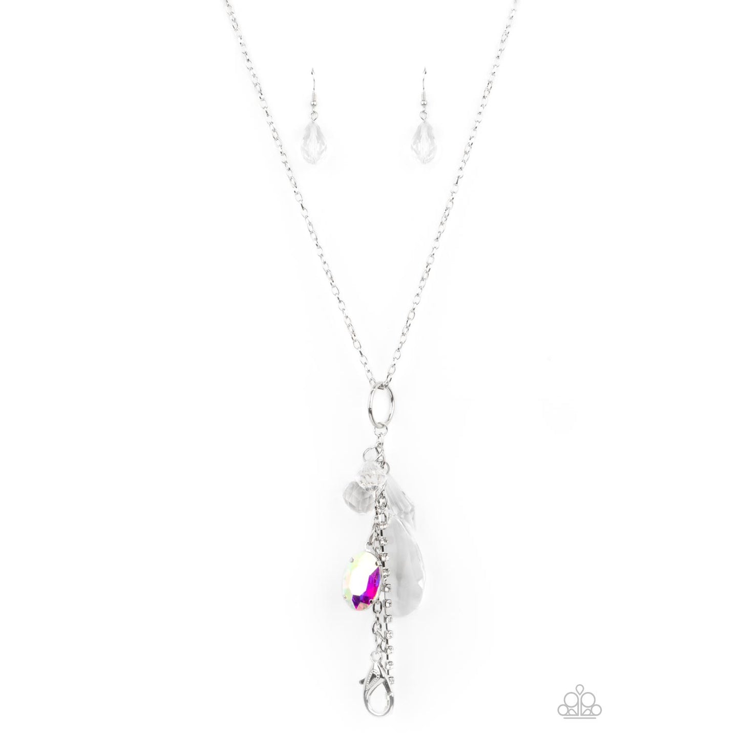 On The Basis of Bauble - White Lanyard Necklace - Paparazzi Accessories - GlaMarous Titi Jewels