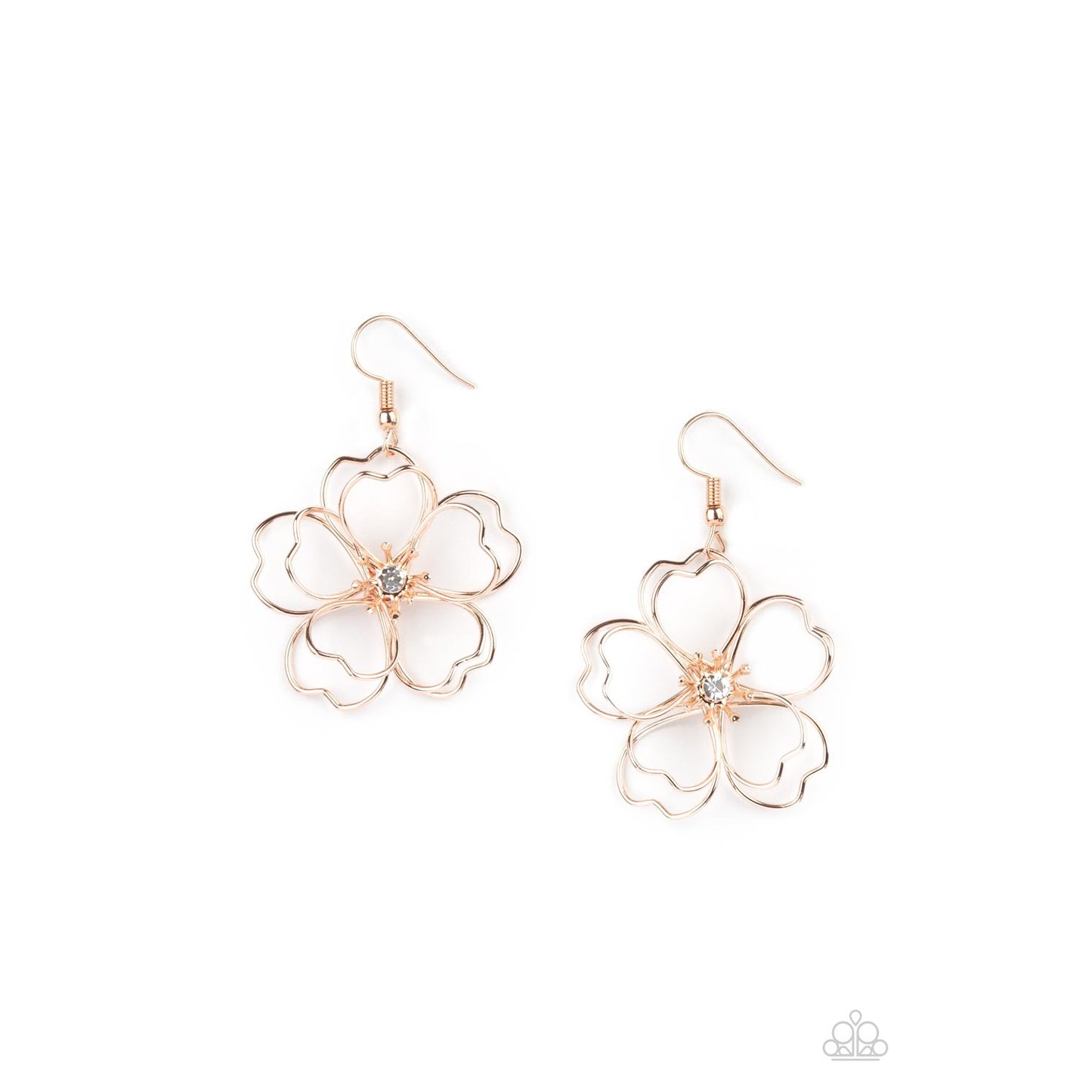Petal Power - Rose Gold Earrings - Paparazzi Accessories - GlaMarous Titi Jewels