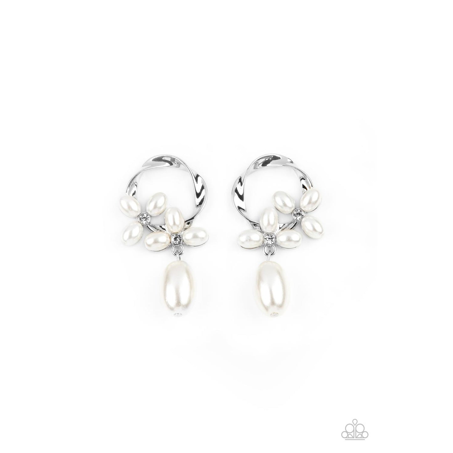 Elegant Expo - White Pearl Earrings - Paparazzi Accessories - GlaMarous Titi Jewels