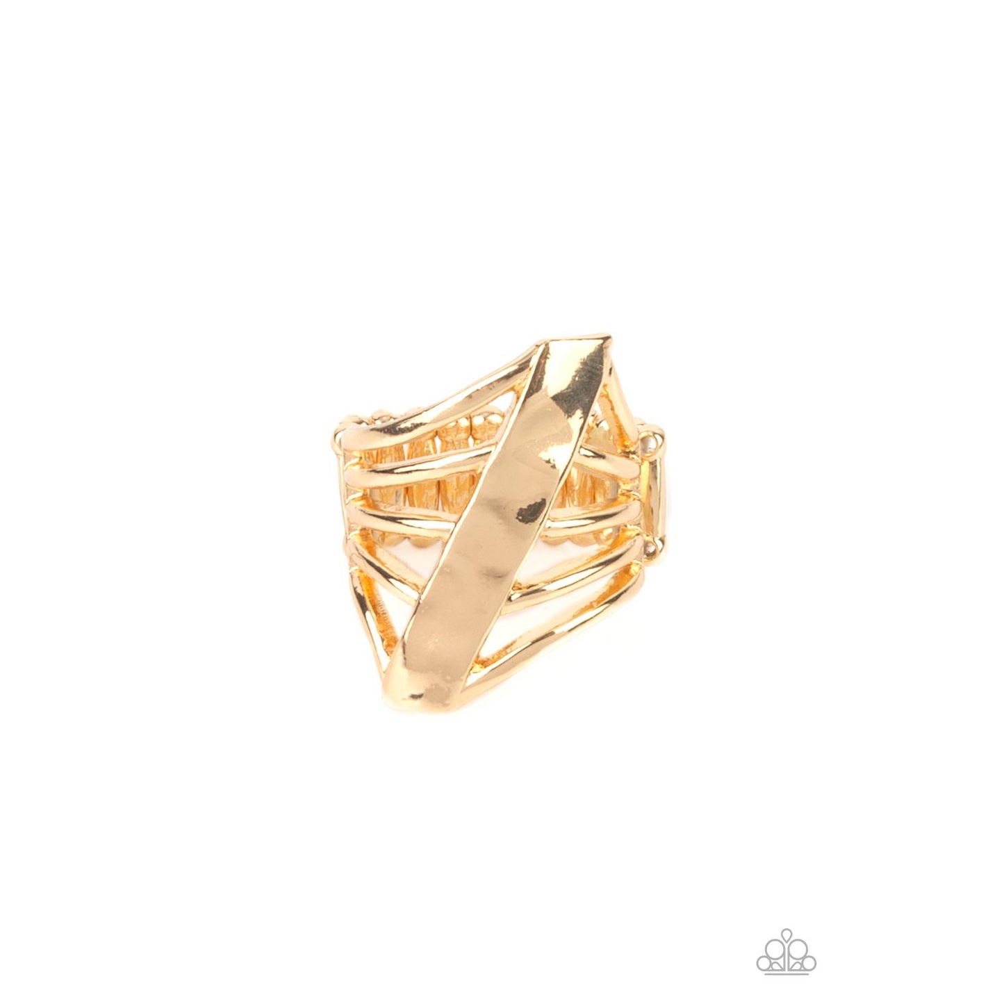 Encrypted Edge - Gold Ring - Paparazzi Accessories - GlaMarous Titi Jewels