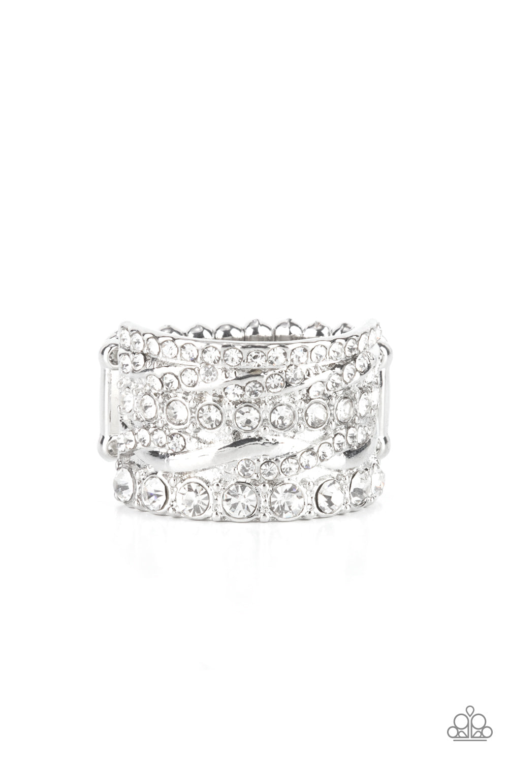 Exclusive Elegance - October 2021 LOTP White Ring - Paparazzi Accessories - GlaMarous Titi Jewels
